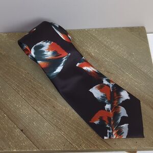 Vintage 70s mens wide necktie Lavin brown orange